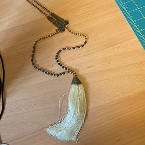 Long Necklace with tassel by Zacasha accent beads